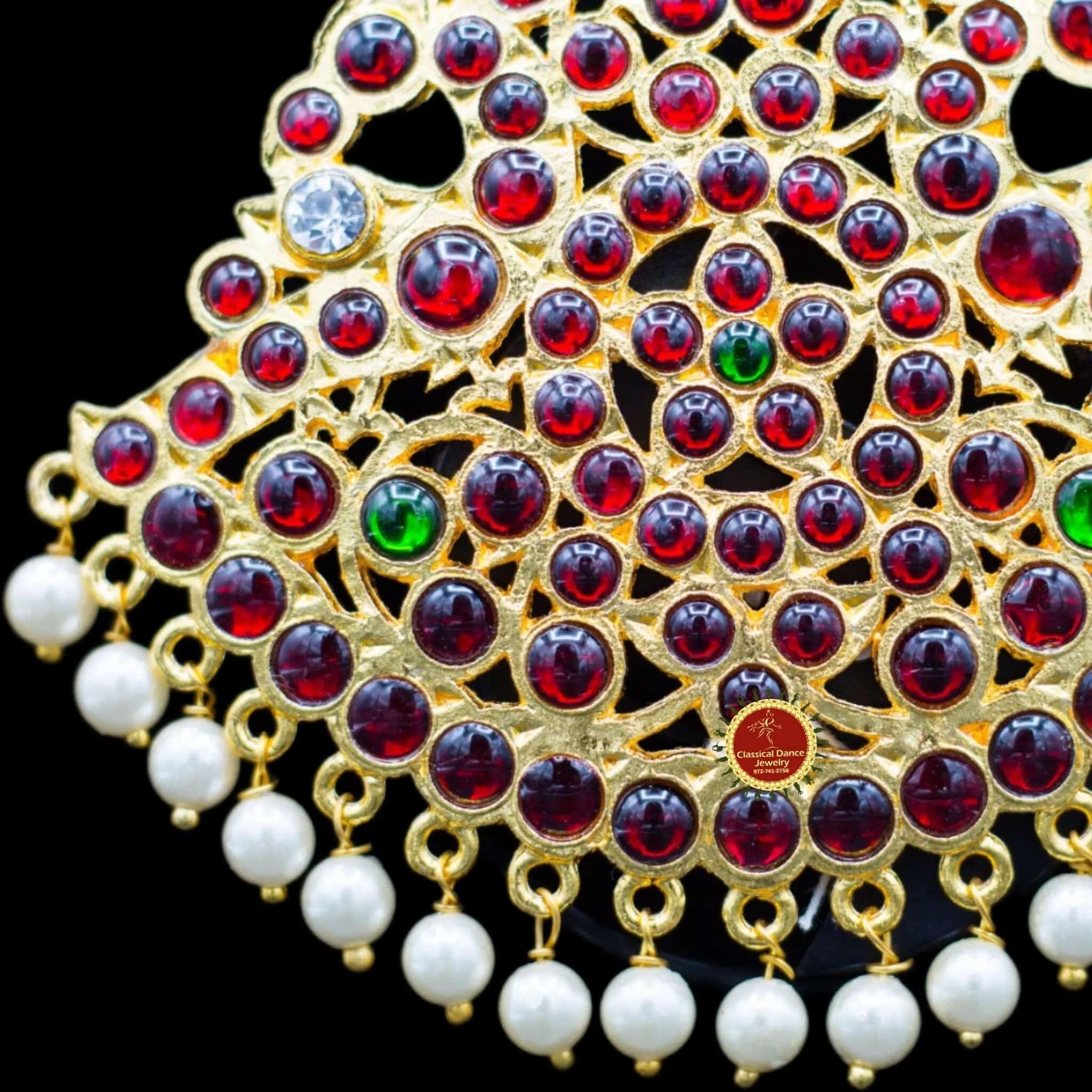 Traditional Temple Kemp Pearls Motimala Indian Jewelry | Long Haram | Bharatnatyam Kuchipudi Weddings | Classical Dance Jewelry