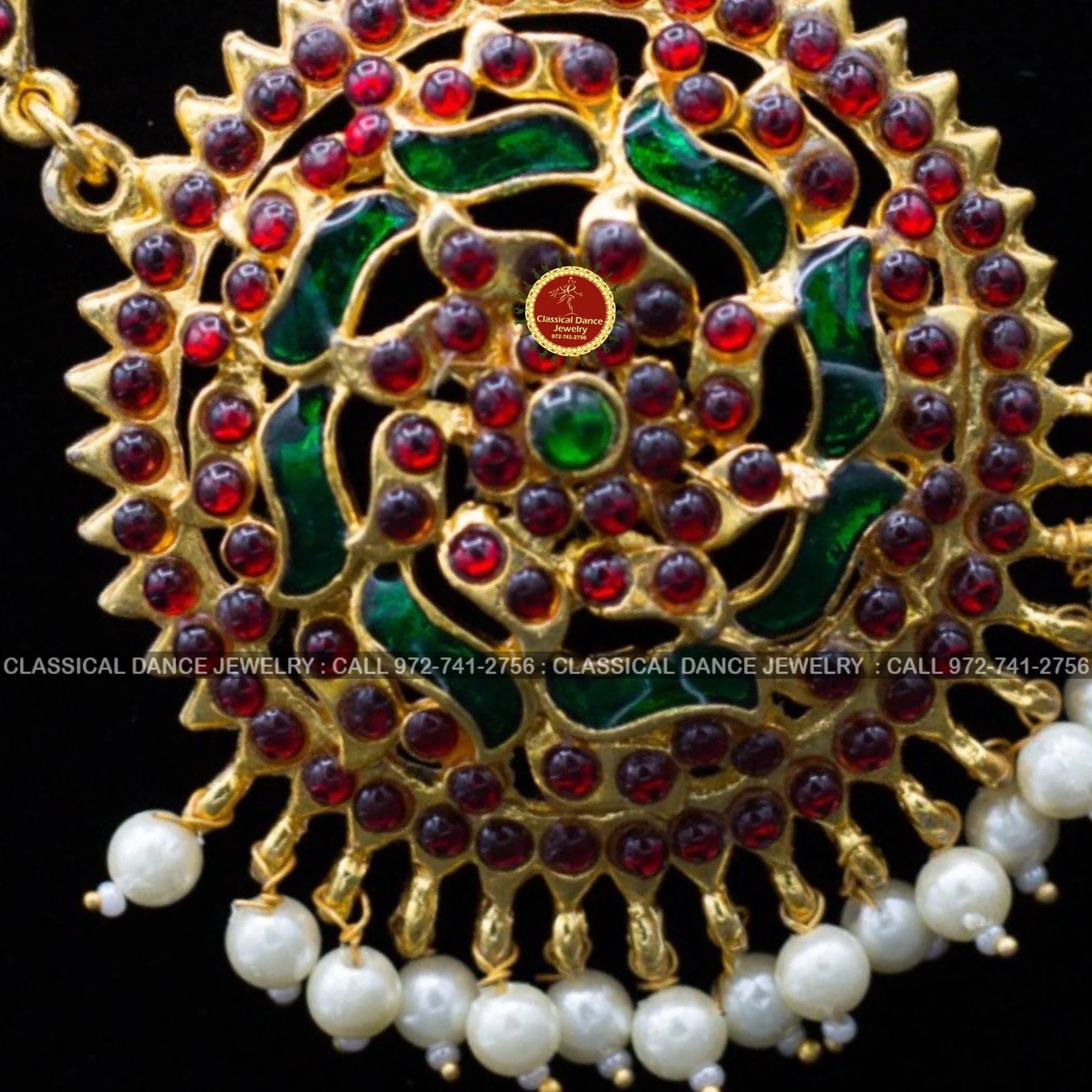 Traditional Temple Kemp Pearls Motimala Indian Jewelry | Long Haram | Bharatnatyam Kuchipudi Weddings | Classical Dance Jewelry
