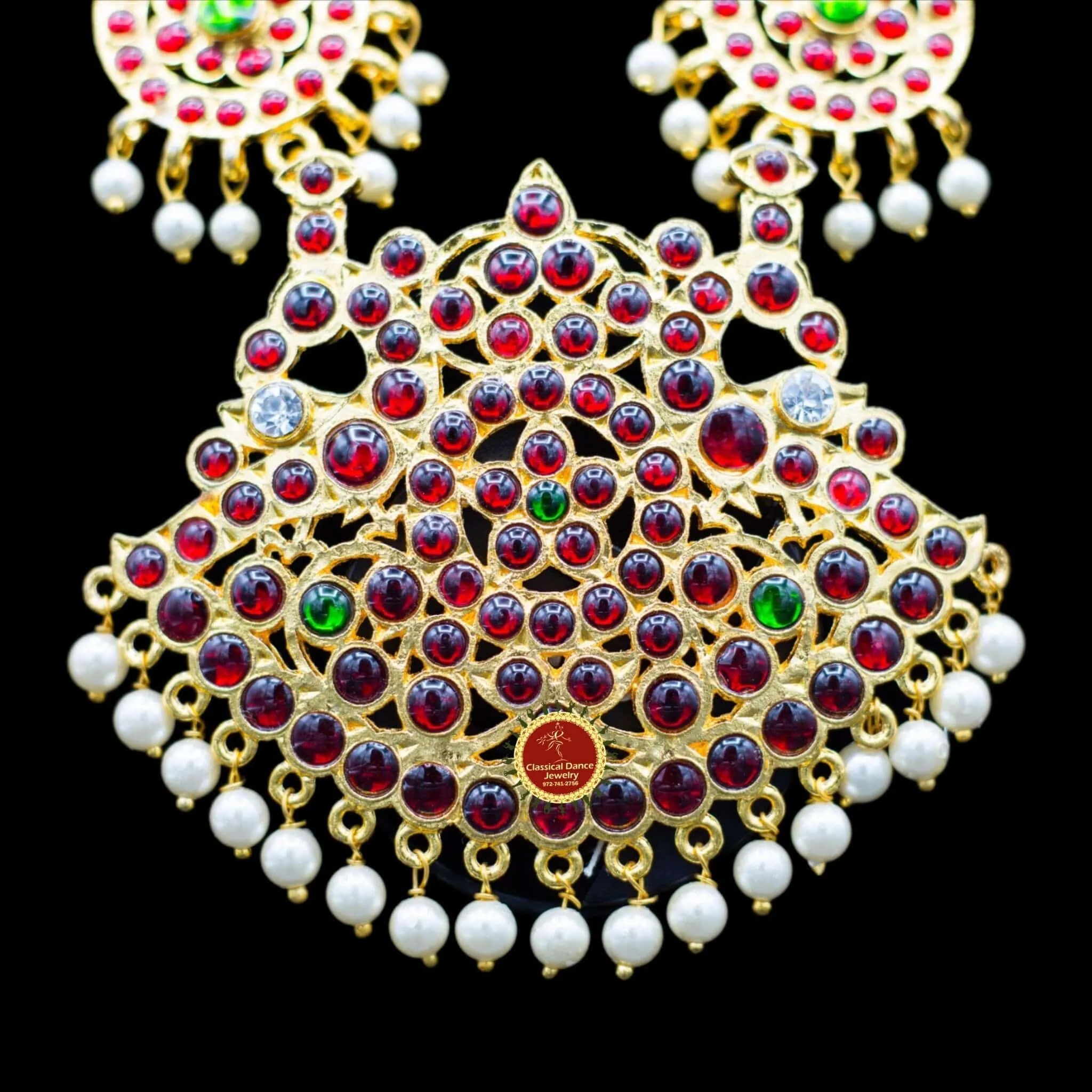 Traditional Temple Kemp Pearls Motimala Indian Jewelry | Long Haram | Bharatnatyam Kuchipudi Weddings | Classical Dance Jewelry