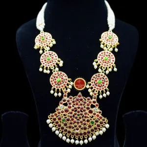 Traditional Temple Kemp Pearls Motimala Indian Jewelry | Long Haram | Bharatnatyam Kuchipudi Weddings | Classical Dance Jewelry
