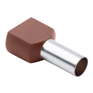 Unicrimp QDBFR10 Double Bootlace Ferrule 10mm Brown (100 Pack)