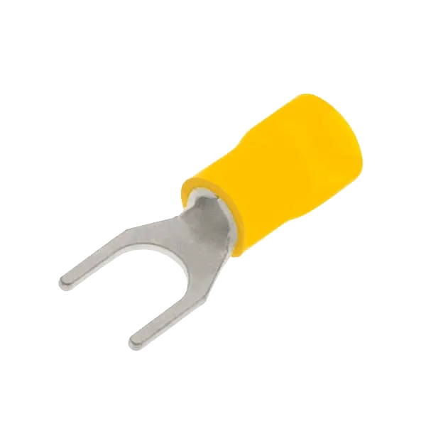 Unicrimp QYF4N Yellow Fork Terminal 4mm (Narrow) (100 Pack)