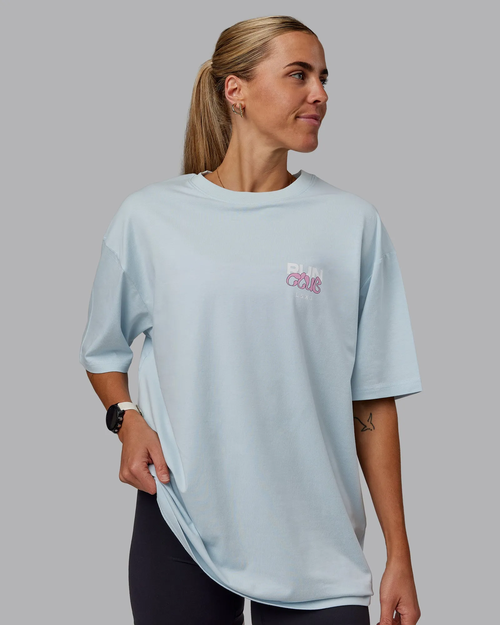 Unisex Gone Running FLXCotton Tee Oversize - Skyride-Bubblegum