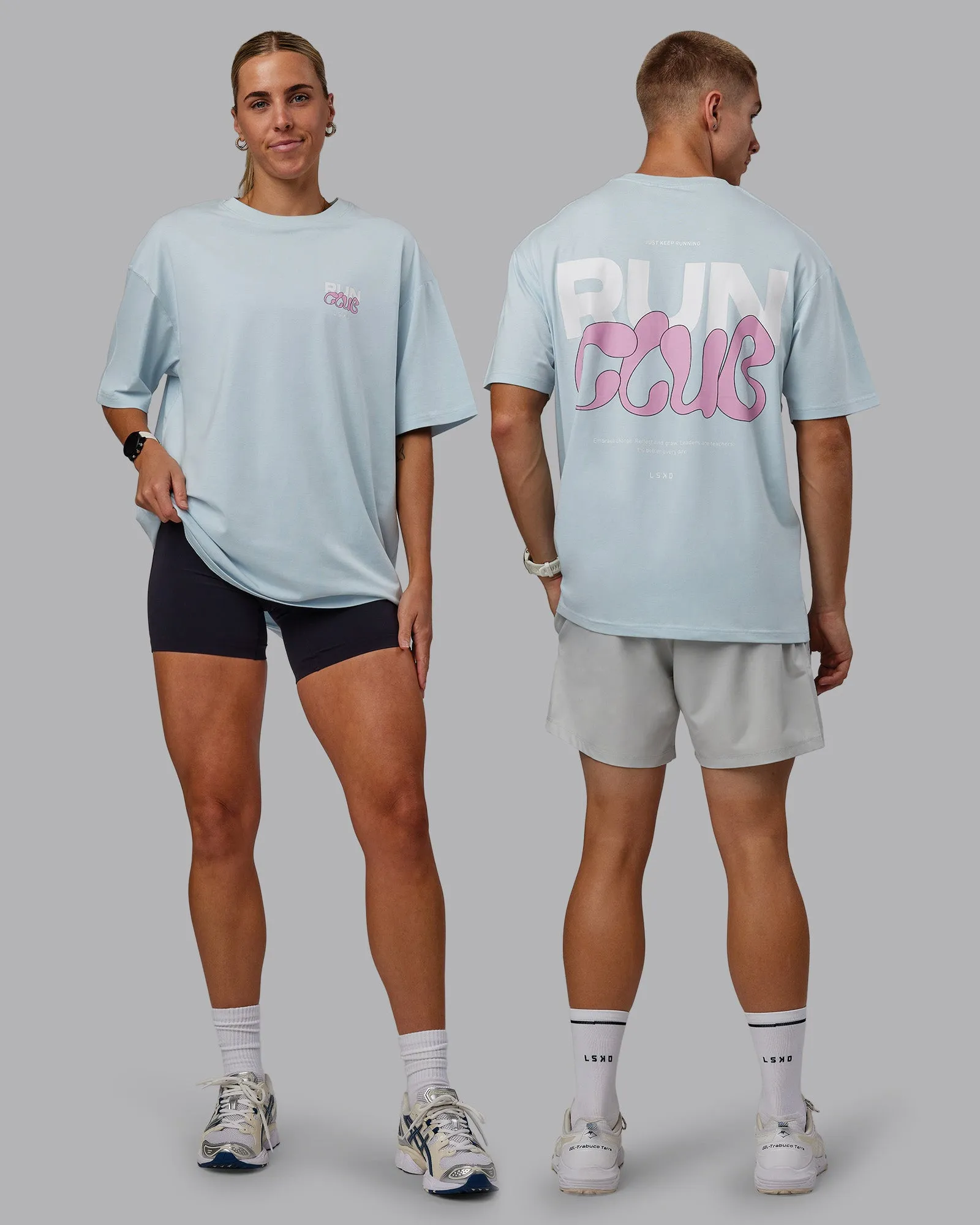 Unisex Gone Running FLXCotton Tee Oversize - Skyride-Bubblegum
