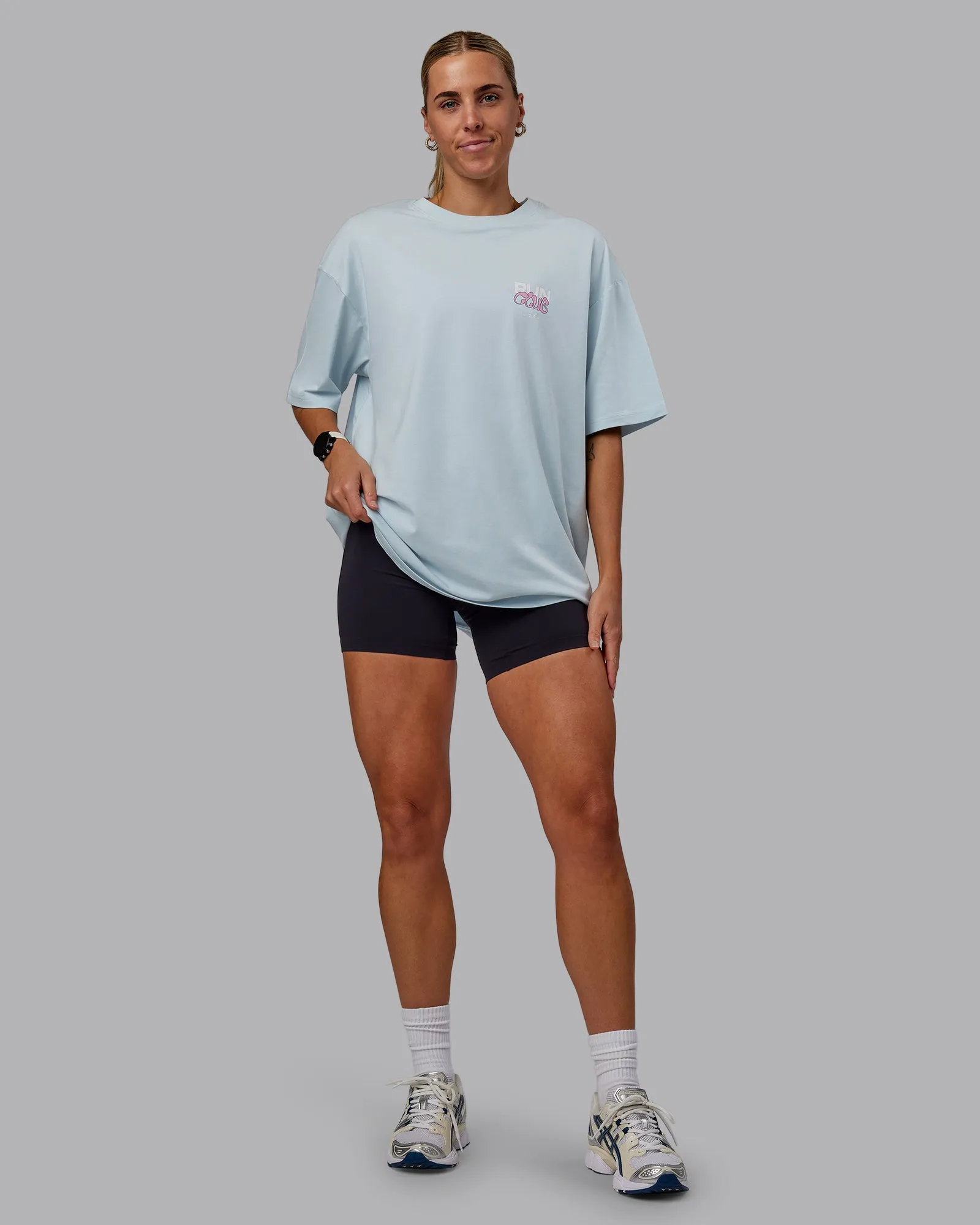 Unisex Gone Running FLXCotton Tee Oversize - Skyride-Bubblegum