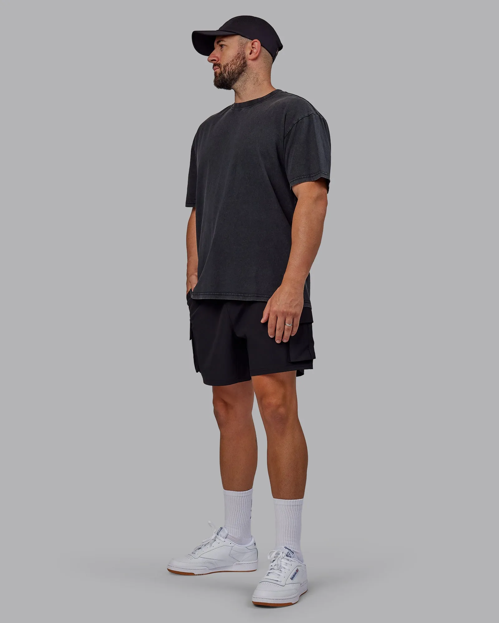 Unisex Miami 25 Washed FLXCotton Tee Oversize - Black-Amethyst