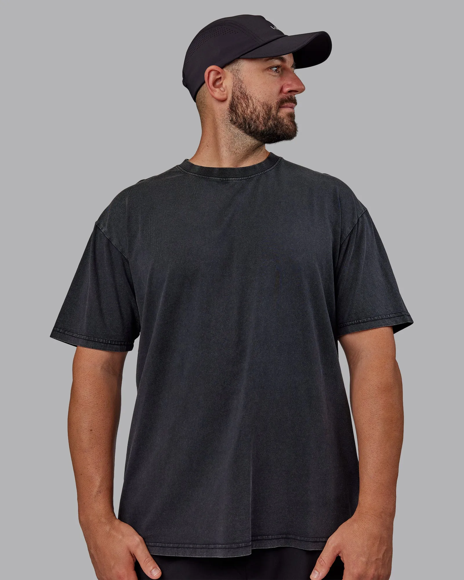 Unisex Miami 25 Washed FLXCotton Tee Oversize - Black-Amethyst
