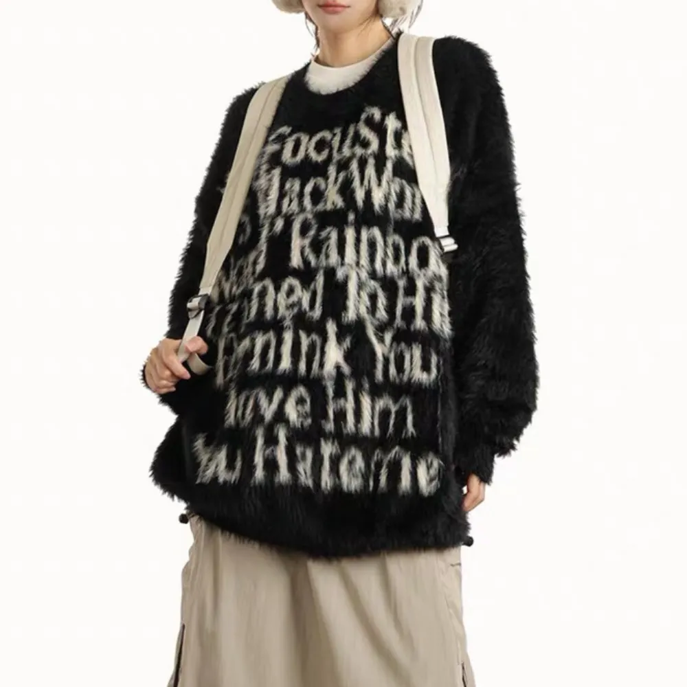 Urban style retro trend winter lazy style"Sweater