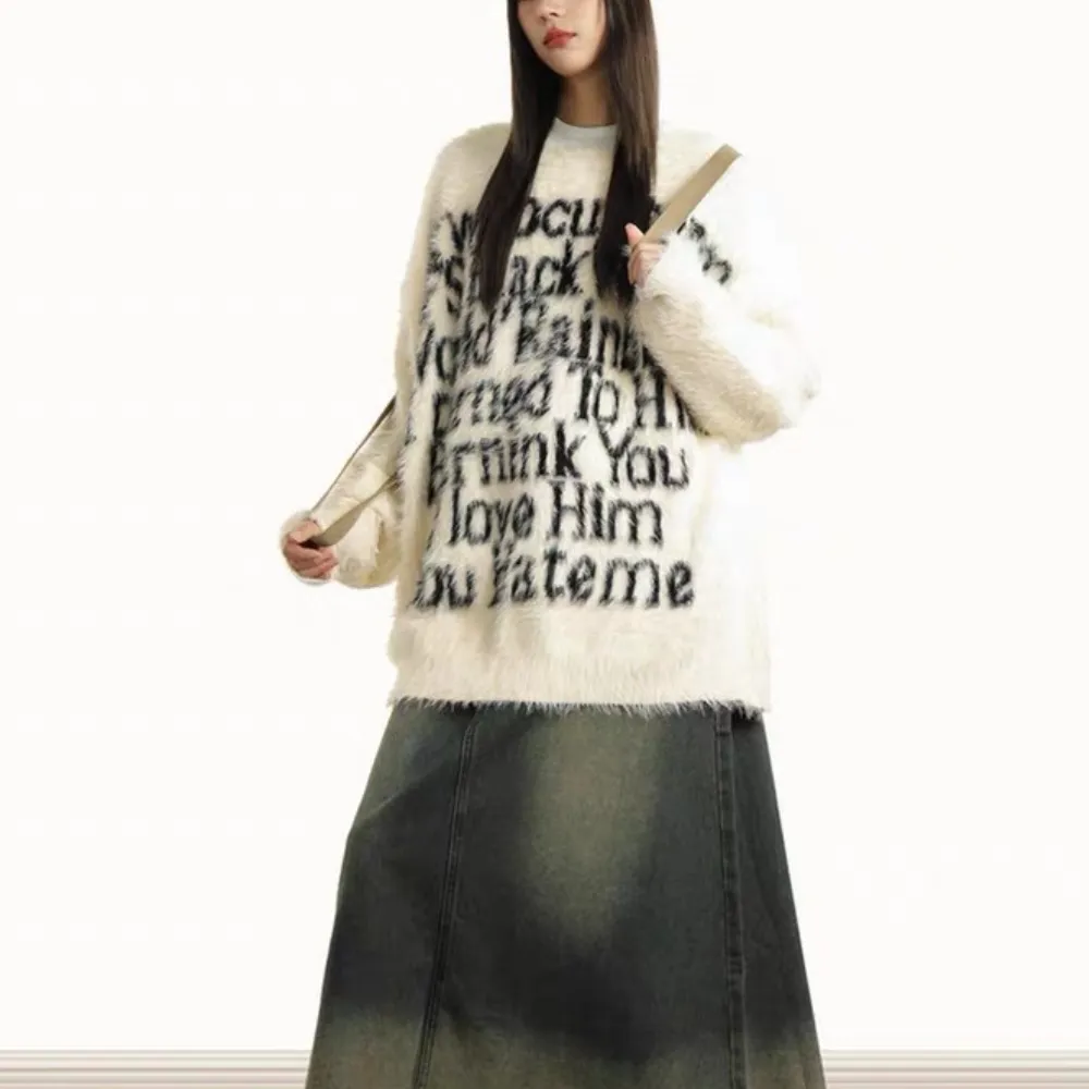 Urban style retro trend winter lazy style"Sweater