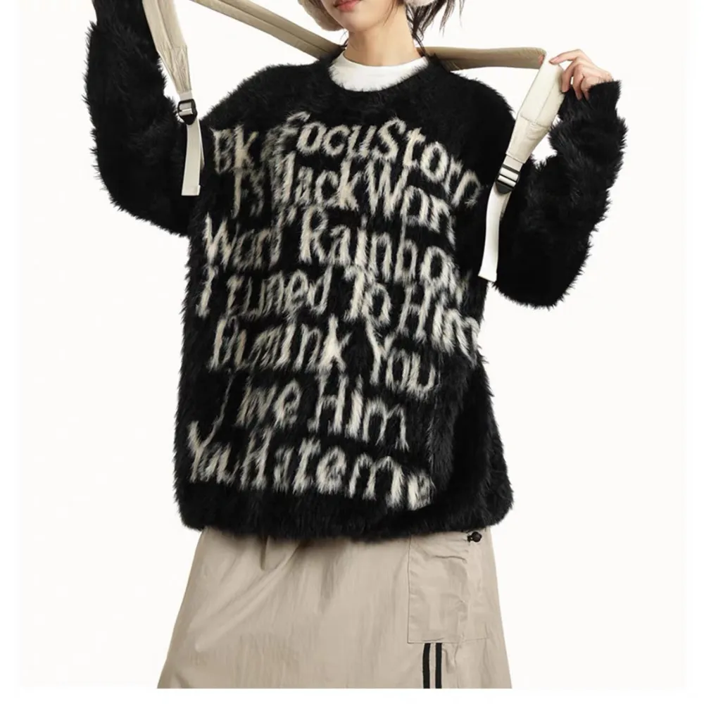 Urban style retro trend winter lazy style"Sweater