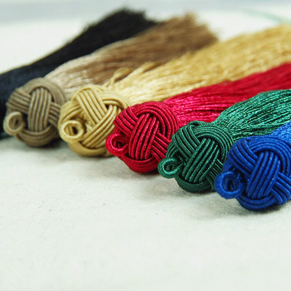 US 4-8Pc Silk Tassels | 4 inch Knot Capped Tassel Mala Bohemian Festival Tassel