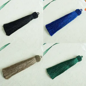 US 4-8Pc Silk Tassels | 4 inch Knot Capped Tassel Mala Bohemian Festival Tassel