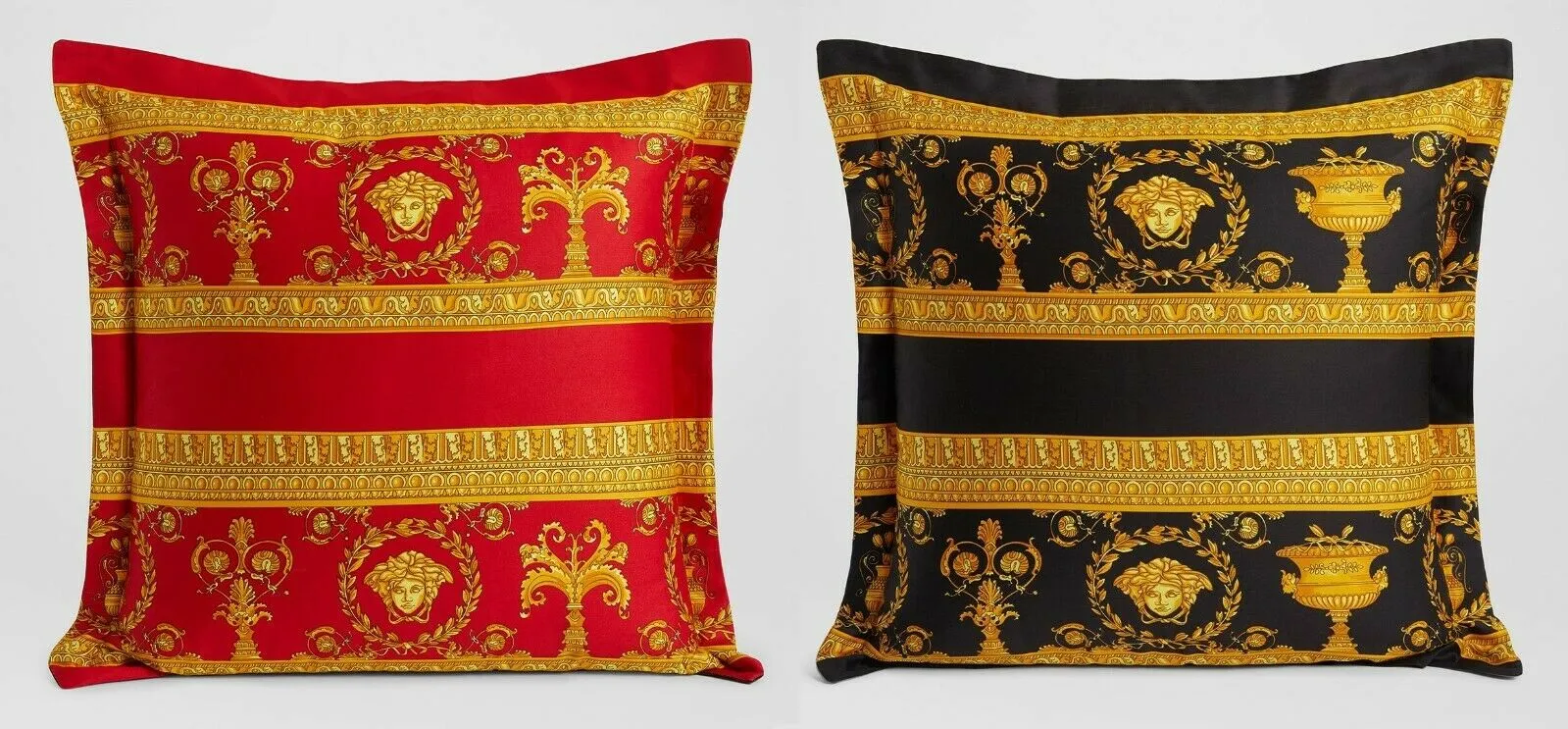 Versace Baroque Medusa Pillow Pink-White Reversible Square