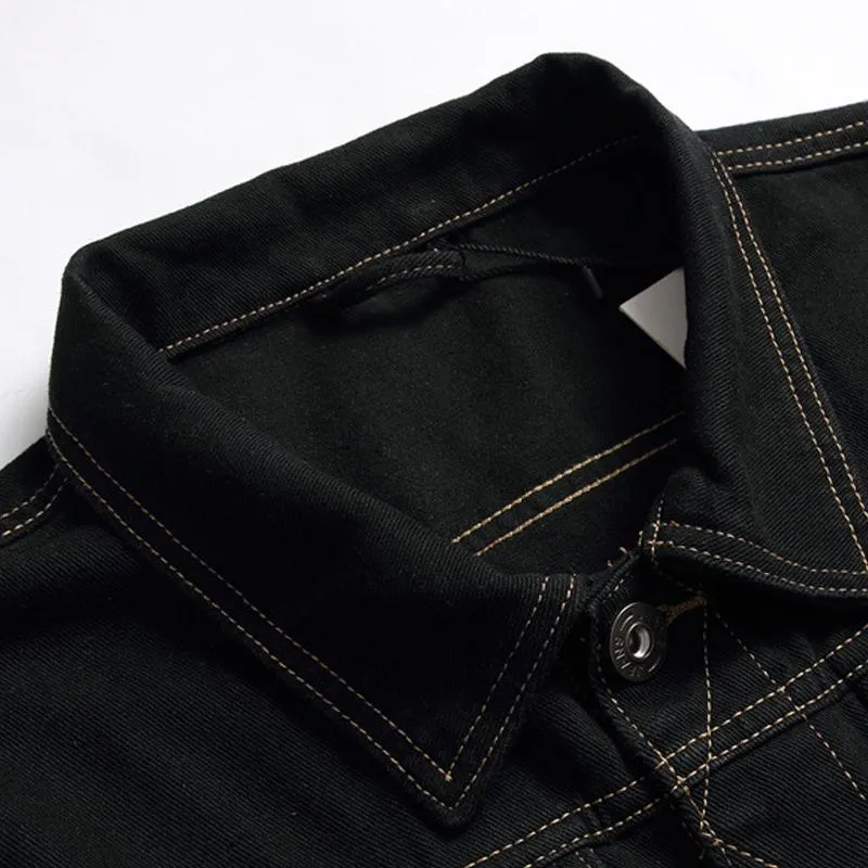 Veste en jean coupe ample basique Street Style vintage