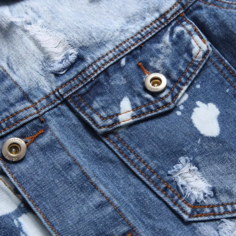 Veste en jean vintage street style graffiti