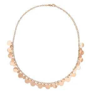 Vintage Fringe Necklace 14k Rose Gold Round Link Harem 17" Choker Fine Jewelry