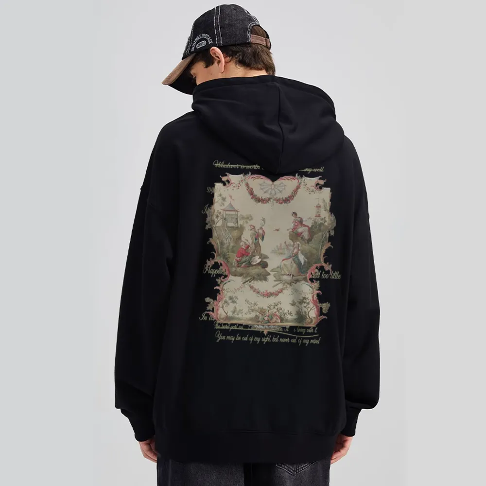 Vintage Graphic Letter Print Hoodie