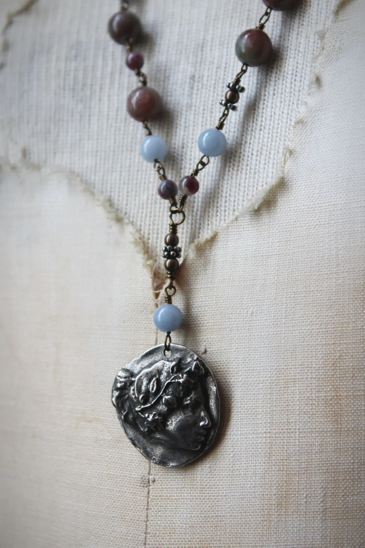 Violet Skies | Flora. Artisan Pewter & Gemstone Necklace.