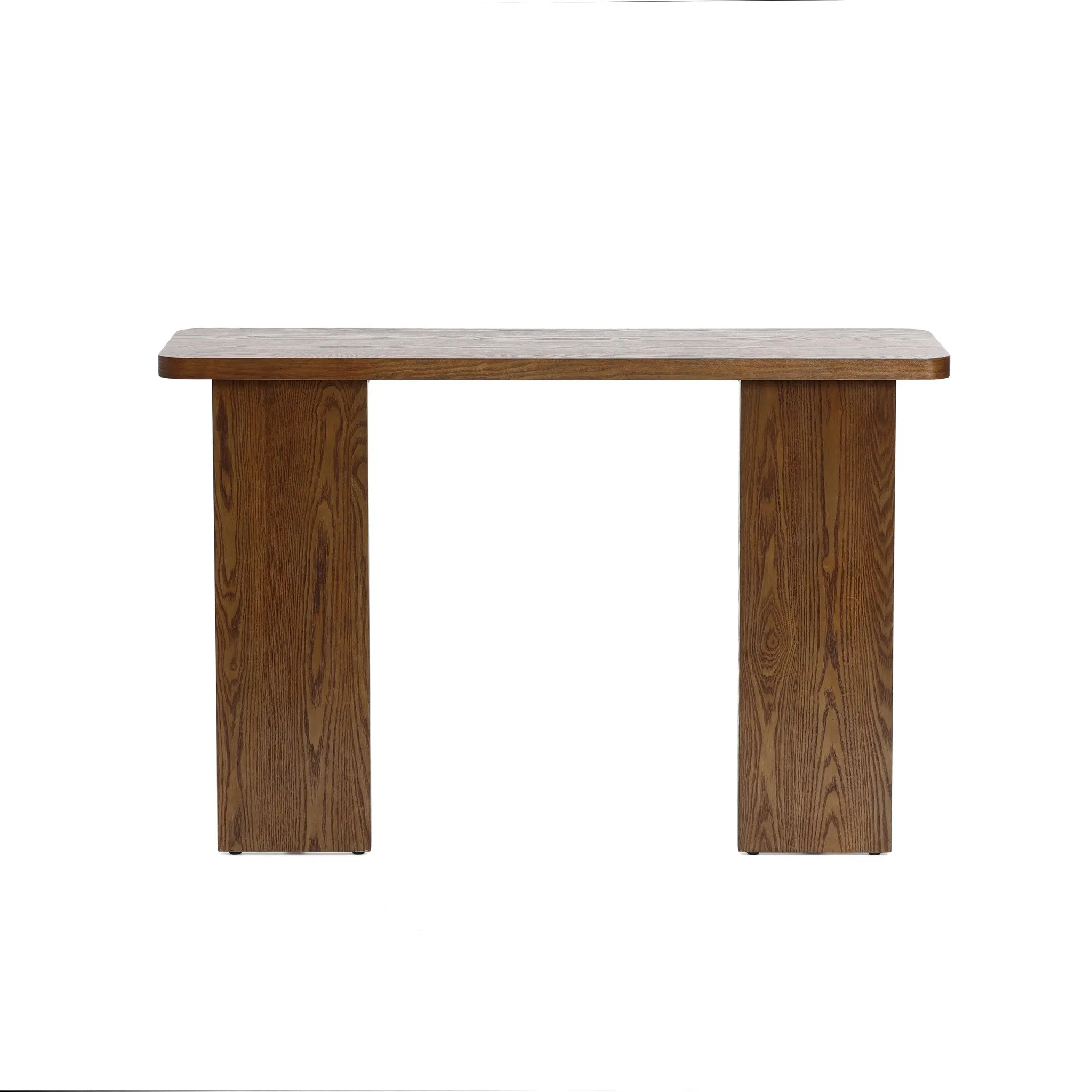 Walnut finish wide wood console table