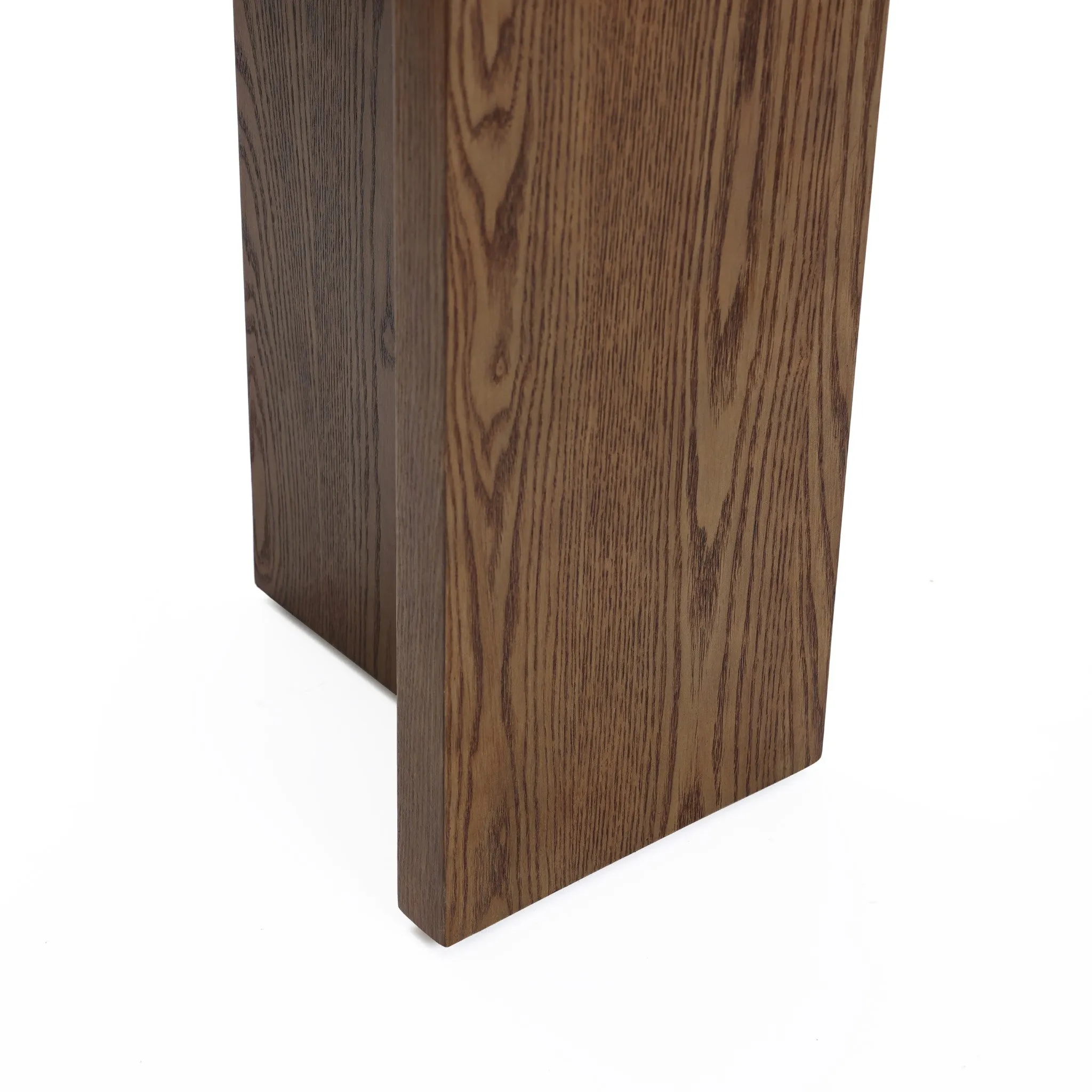 Walnut finish wide wood console table