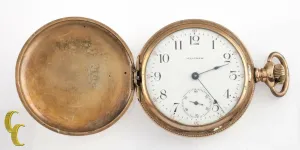 Waltham Antique Full Hunter Gold Filled Pocket Watch Gr 610 Size 16 7 Jewel