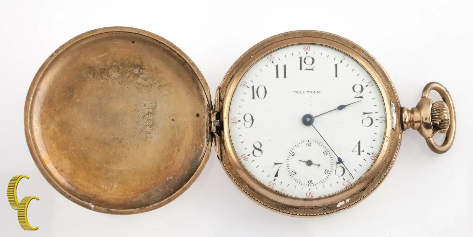 Waltham Antique Full Hunter Gold Filled Pocket Watch Gr 610 Size 16 7 Jewel