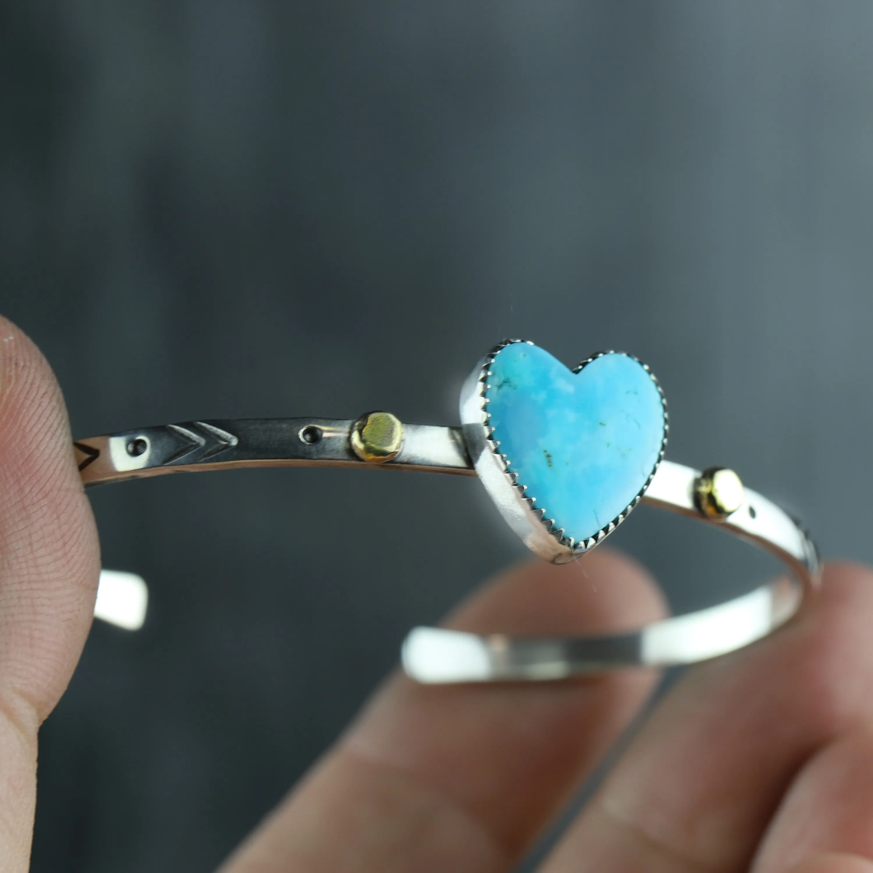 Wear Your Heart Turquoise Stacking Cuff No.2