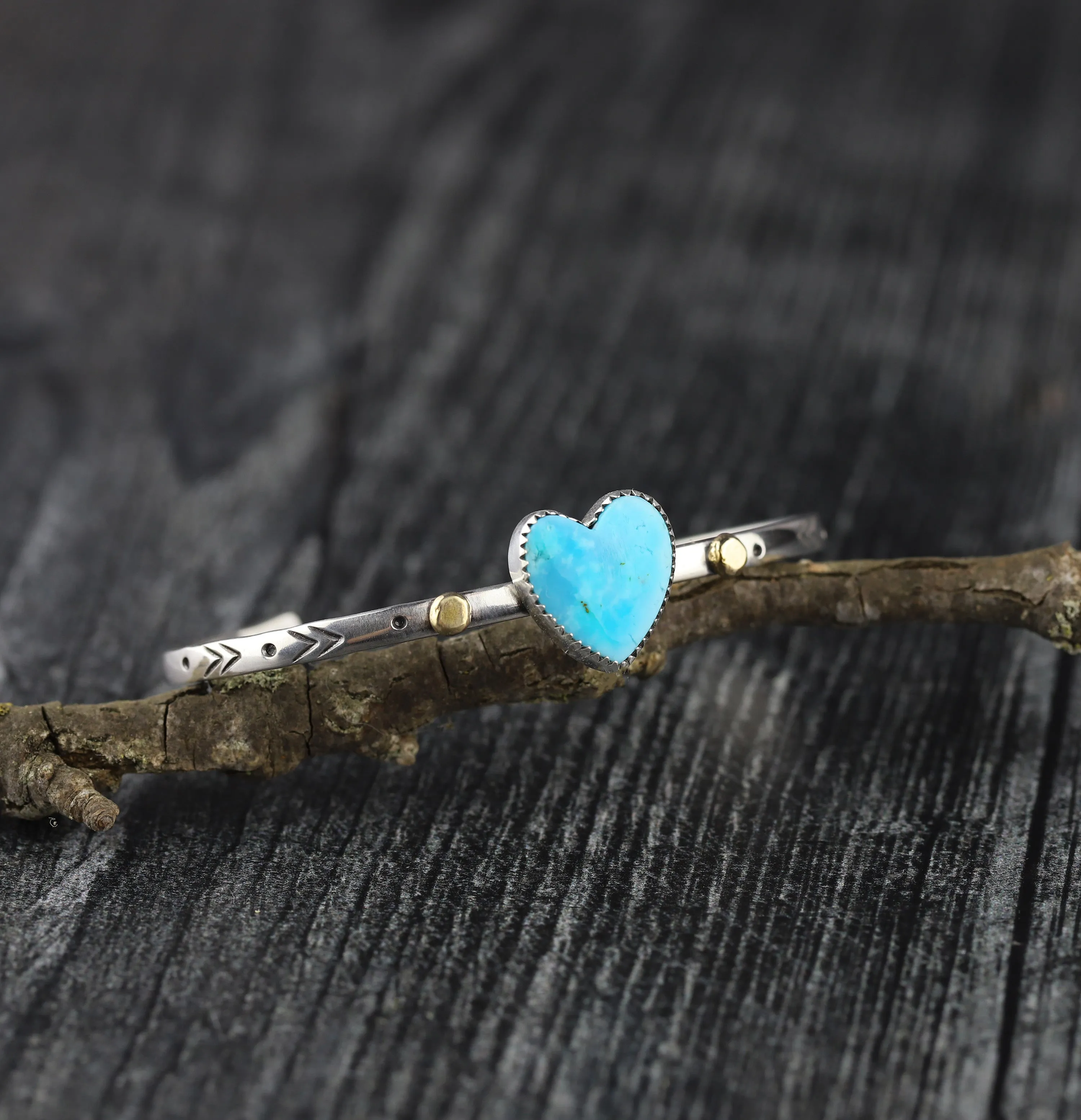 Wear Your Heart Turquoise Stacking Cuff No.2