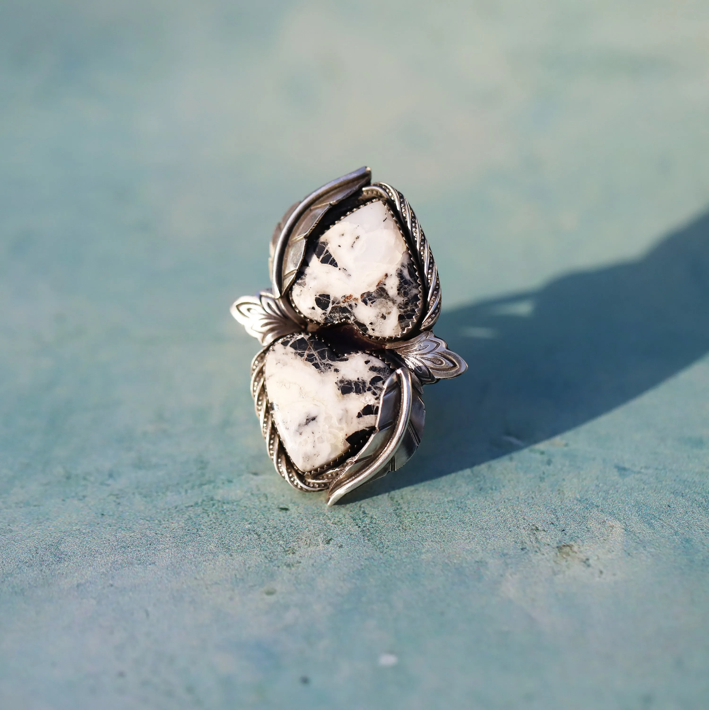 Wear Your Heart White Buffalo Double Heart Ring