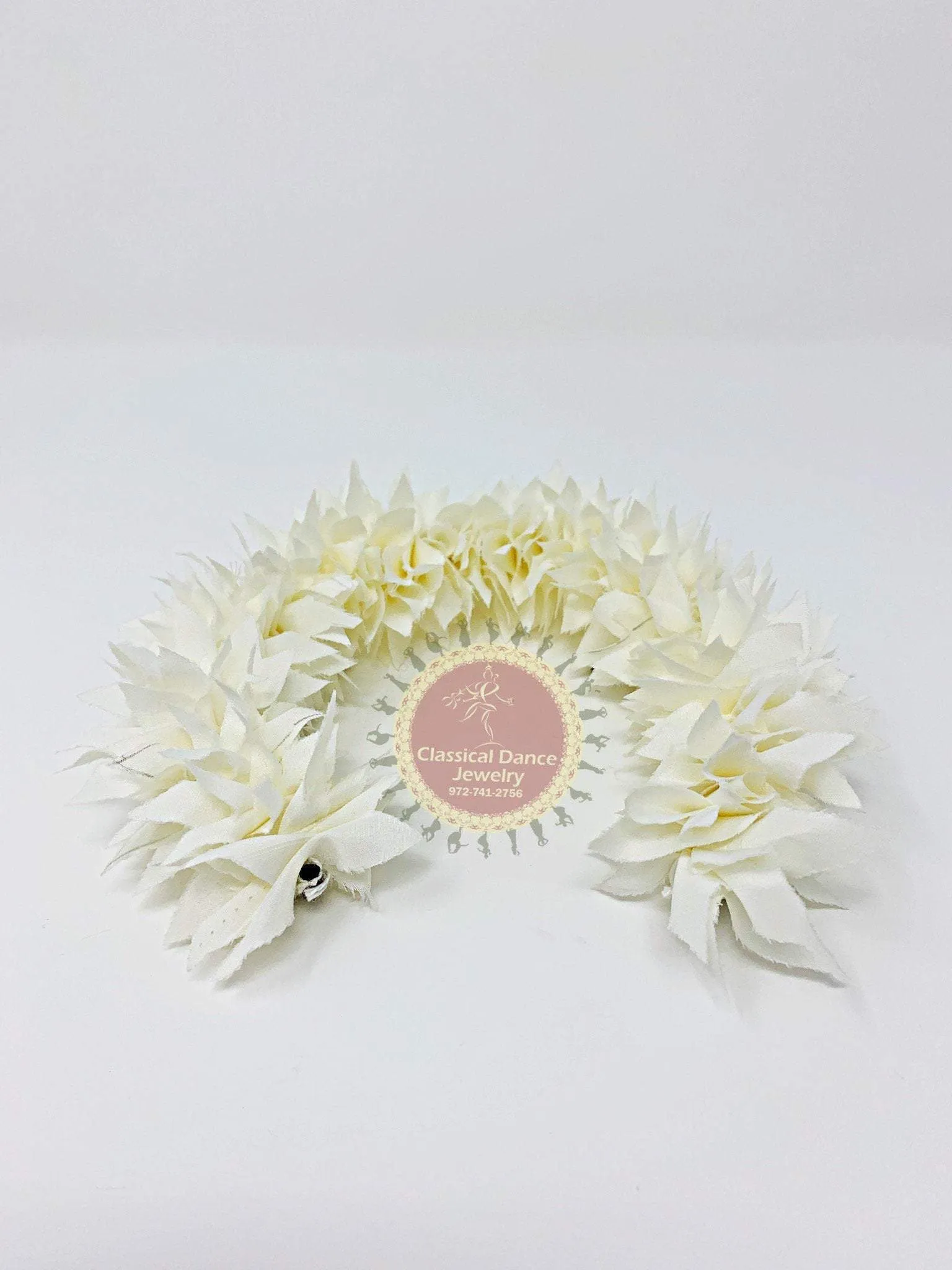 White Satin K-CUT Flowers | Bharatanatyam Kuchipudi Dance flowers | 12 or 16 in | veni kondai | Classical Dance Jewelry