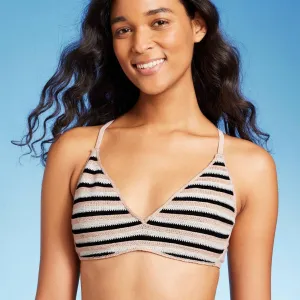 Wild Fable Womens Striped Crochet Bralette Bikini Top PID-X2Z440