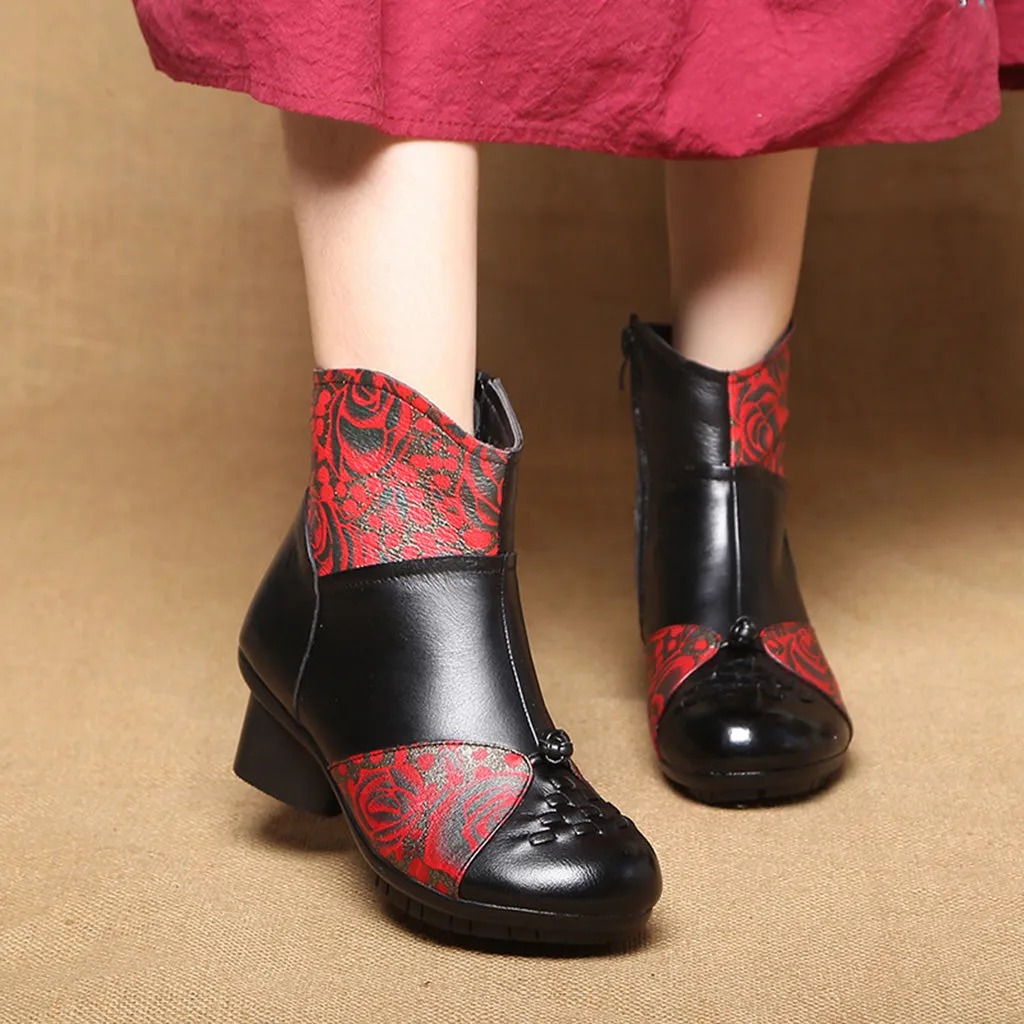 Winter Ethnic Leather Women's Boots | Gift Shoes