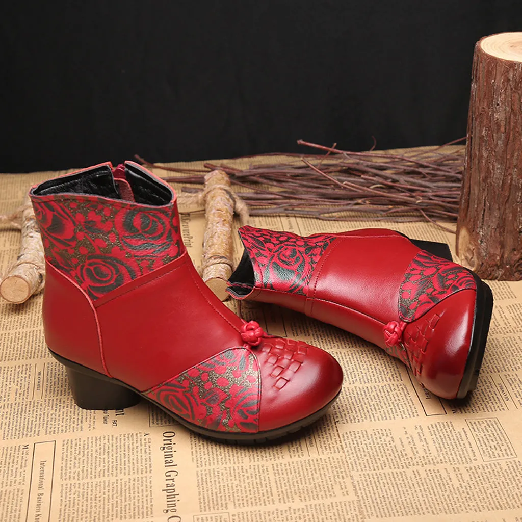 Winter Ethnic Leather Women's Boots | Gift Shoes