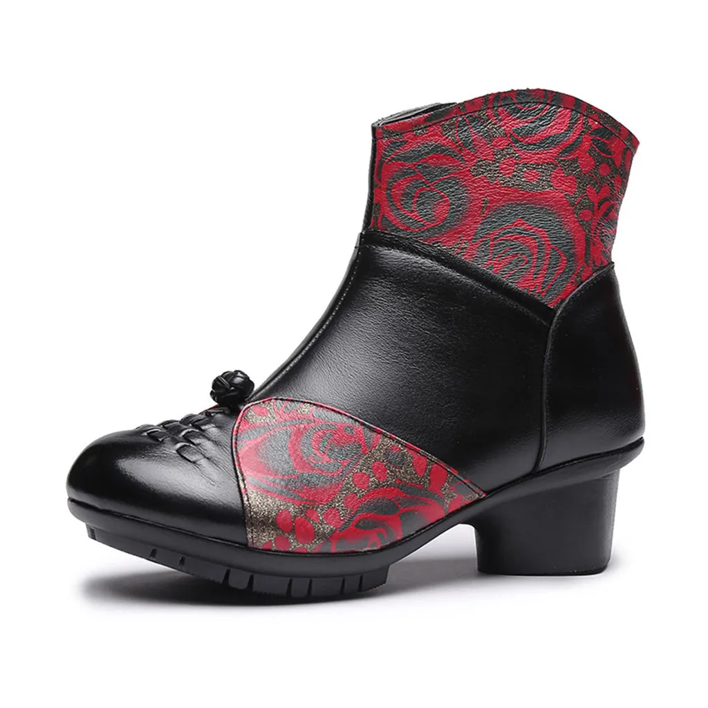 Winter Ethnic Leather Women's Boots | Gift Shoes