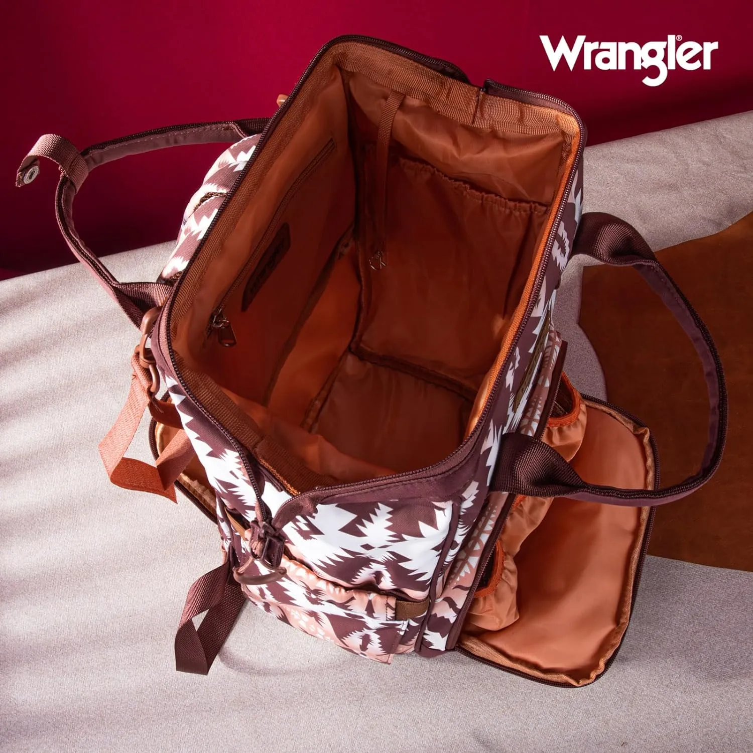Wrangler Ladies Aztec Printed Dual Sided Backpack