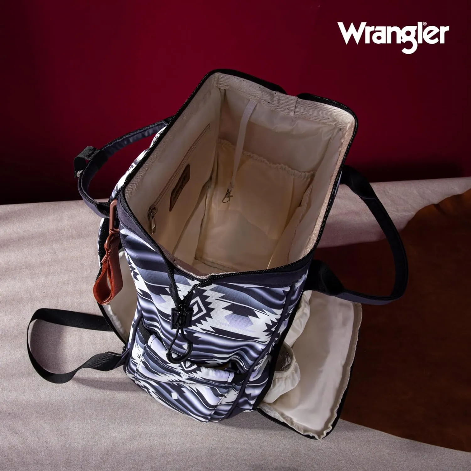 Wrangler Ladies Aztec Printed Dual Sided Backpack