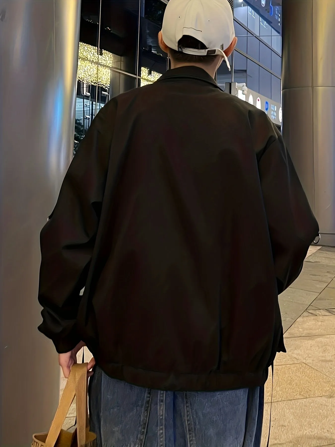 xieyinshe  Men's Chic Techwear Jacket, Street Style Multi Pocket Jacket For Spring Fall