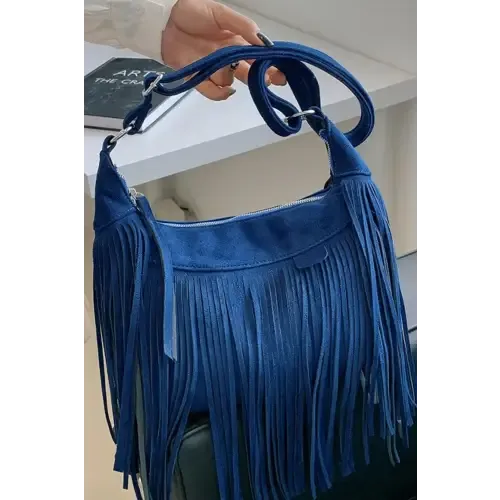 Yeppi Suede Fringe Adjustable Strap Shoulder Bag