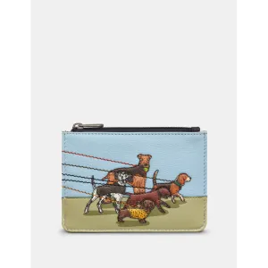 Yoshi Dog Walk Black Zip Top Leather Purse