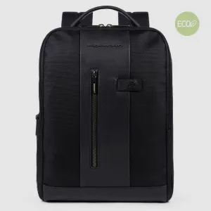 Zaino Piquadro in Tessuto Riciclato Porta PC 15,6'' e Porta Ipad® Brief 2 Nero